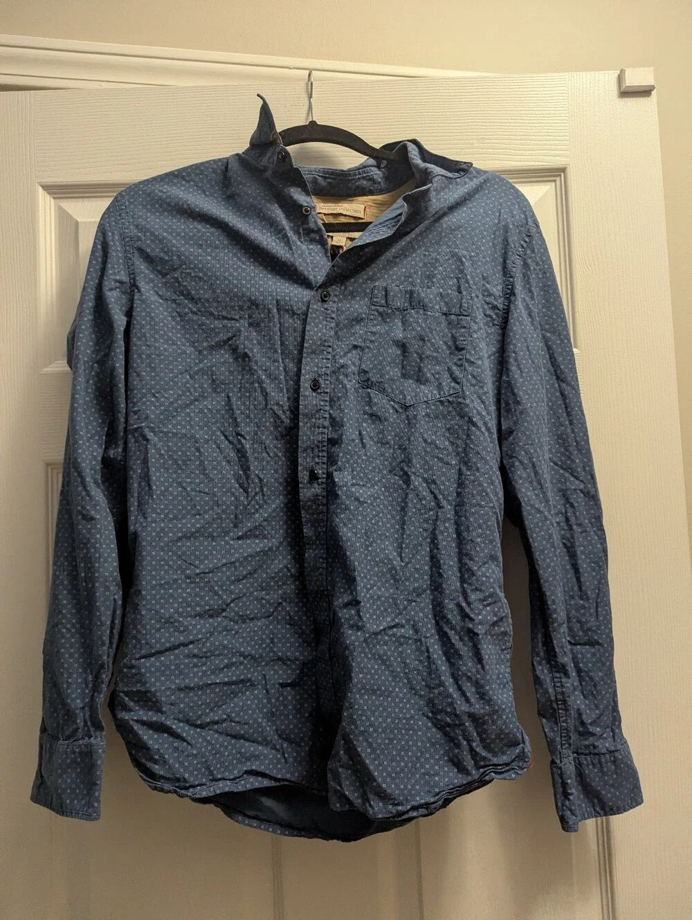 Banana Republic Heritage Collection Mens Blue Micro Print Button Down Shirt